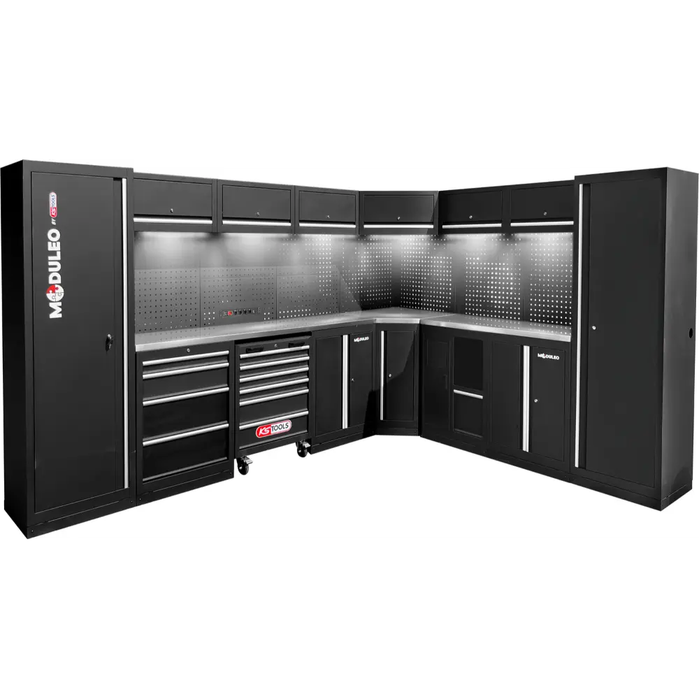KS TOOLS Werkstatt-Schranksystem, L-Form, 3400 x 2720 mm, Variante 1
