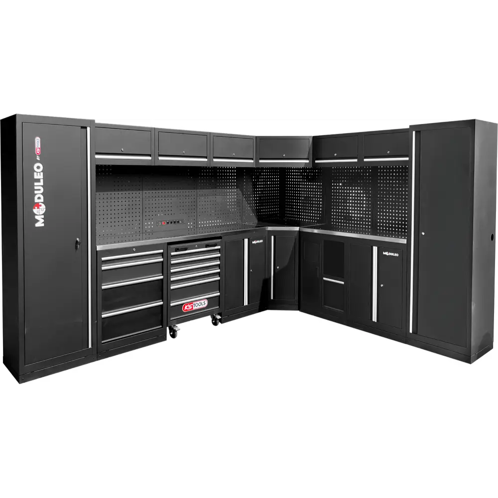 KS TOOLS Werkstatt-Schranksystem, L-Form, 3400 x 2720 mm, Variante 1