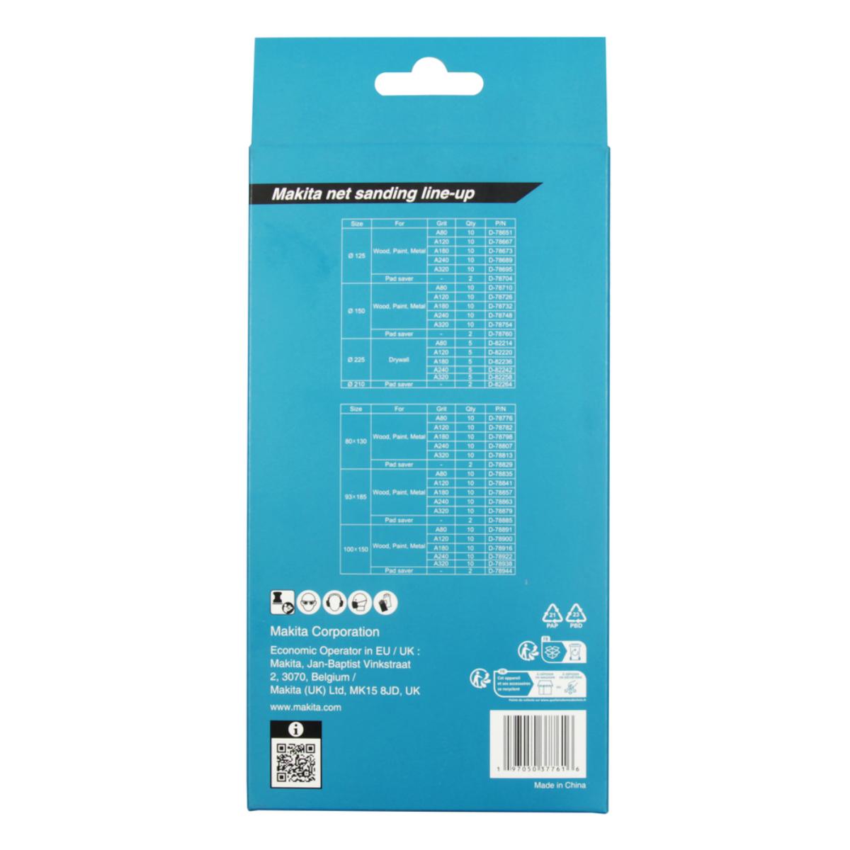 Makita Netzschleifmittel 93x185 mm Körnung A80 - A240 Klett Gitter, 21-teiliges Set
