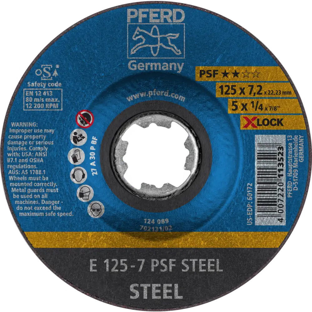PFERD TOOLS Schruppscheibe E X-LOCK Universallinie PSF STEEL für Stahl