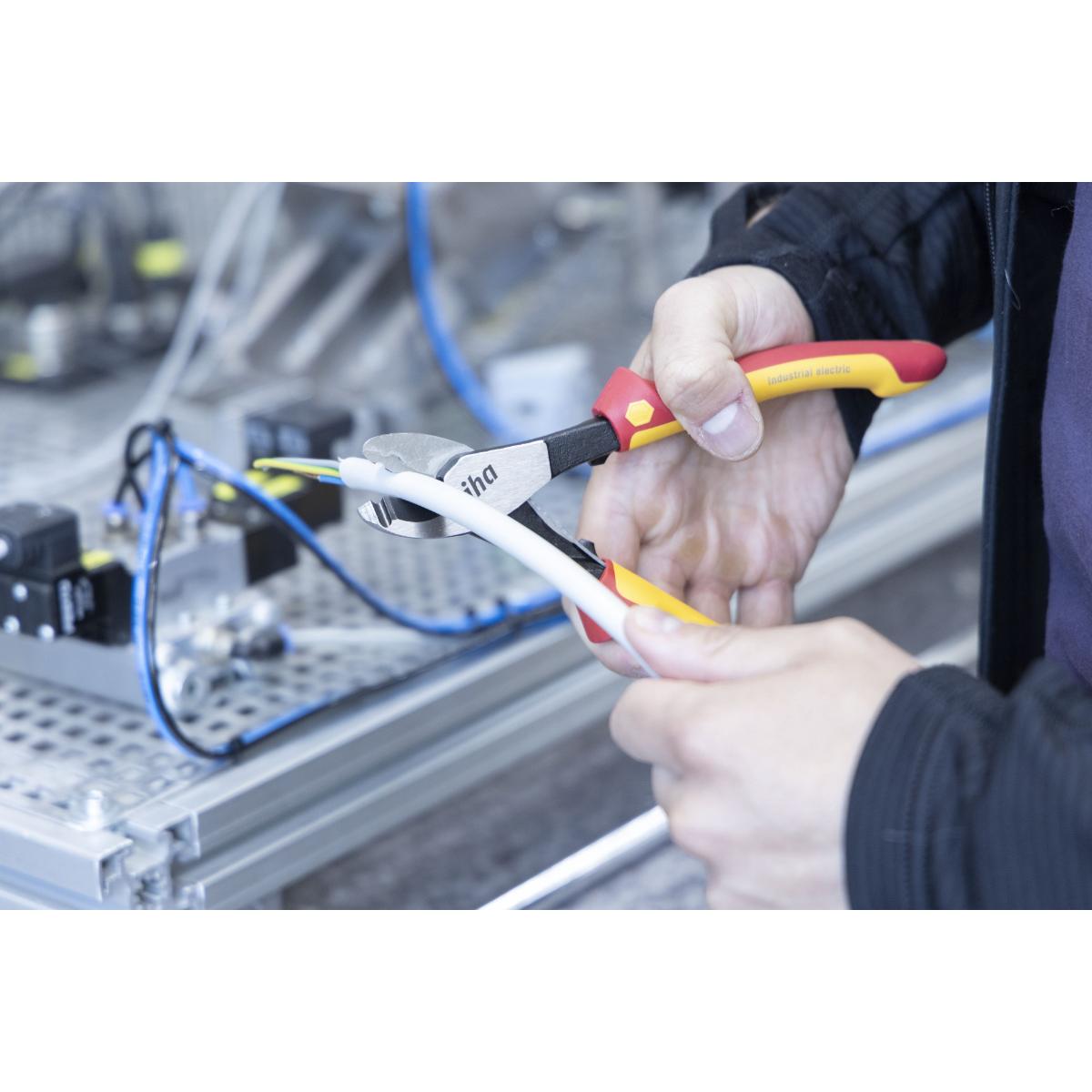 Wiha Kabelschneider Industrial electric mit ein- und ausschaltbarer Öffnungsfeder - Blisterverpackung