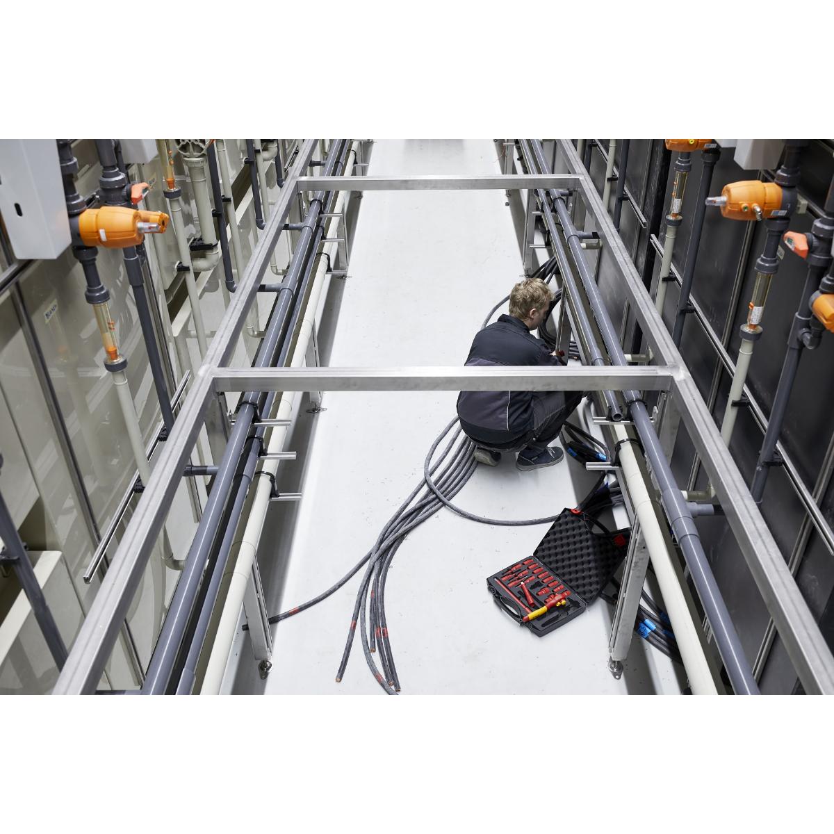 Wiha Umschaltknarren Set electric 3/8 zoll 20-teilges Set mit Druckknopf und Kugelsicherung mit Tasche