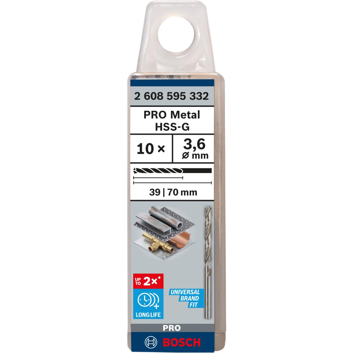Bosch PRO Metallbohrer HSS-G, DIN 338
