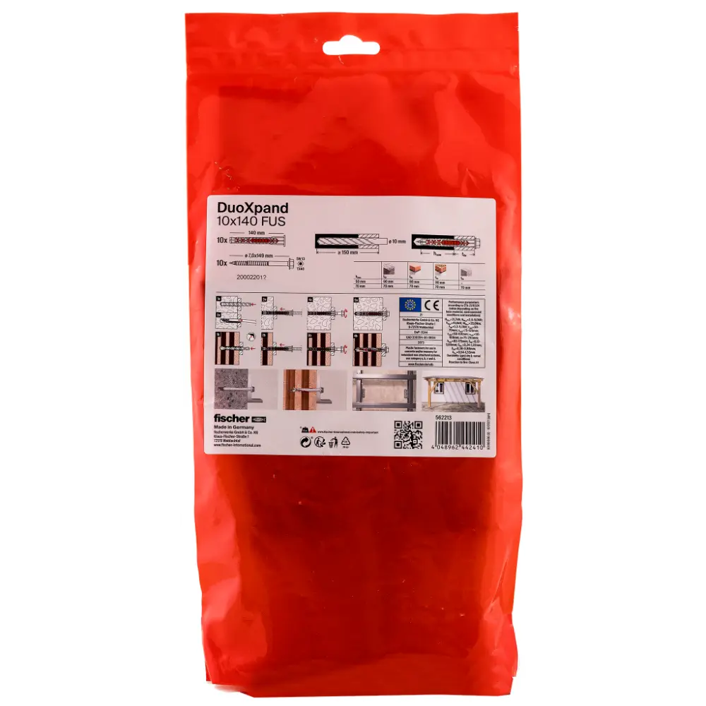 Fischer Langschaftdübel DuoXpand 10x140 FUS B (10) mit Sechskantschraube und U-Scheibe