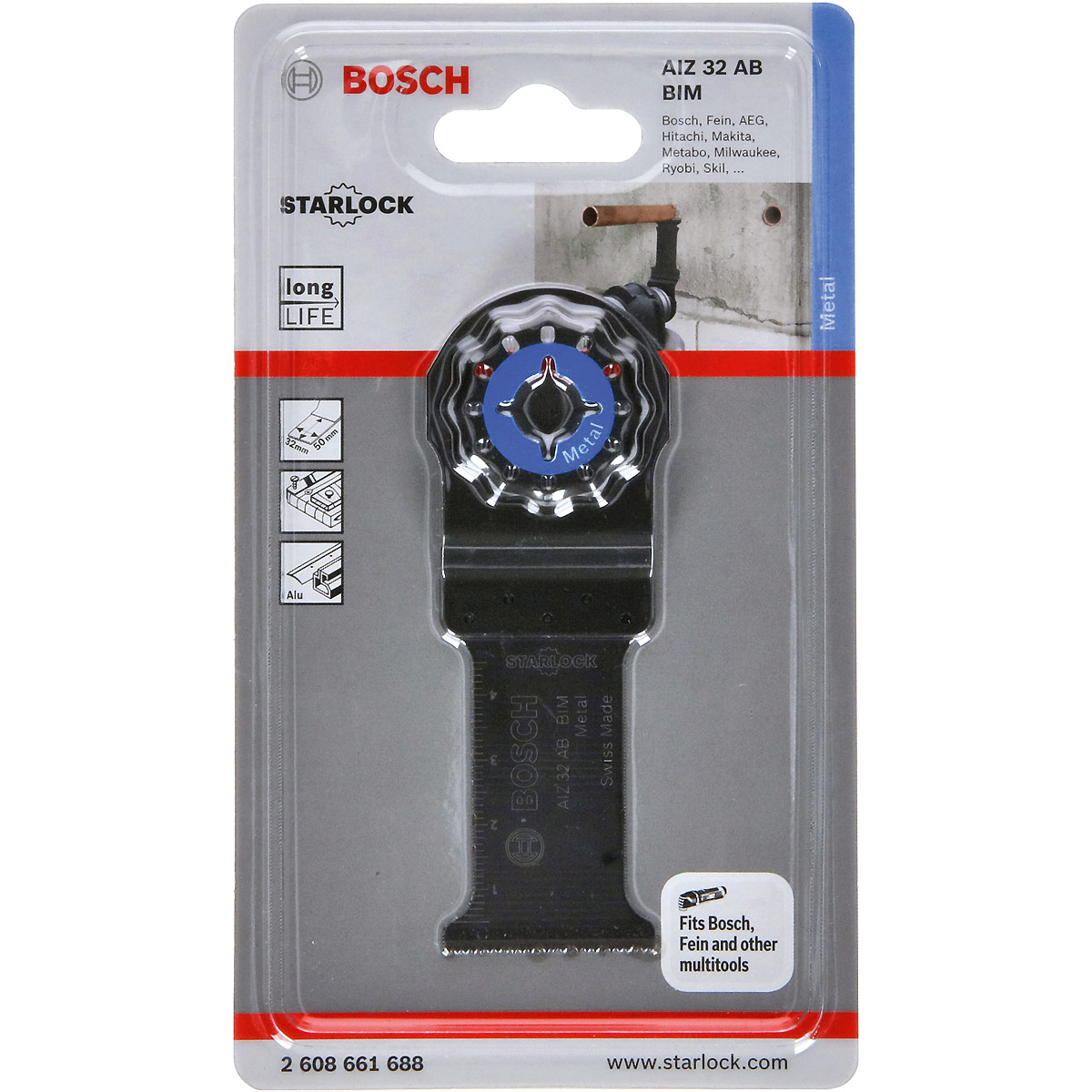 Bosch BIM Tauchsägeblatt AIZ 32 AB, Metal, 50 x 32 mm, PAK