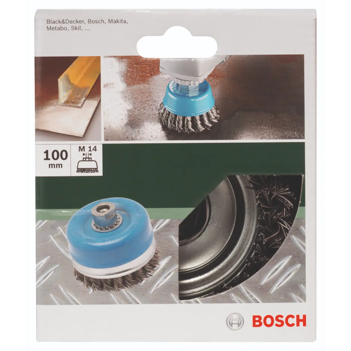 Bosch Topfbürste für Winkel- und Geradschleifer - Gewellter Draht, vermessingt, 100 mm