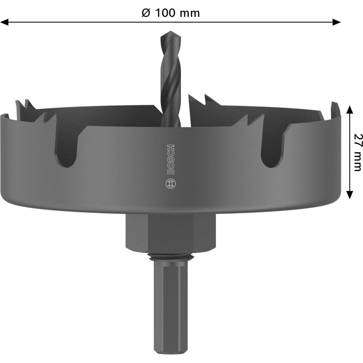 Bosch Wood and Drywall Lochsäge mit Aufsteckhalter, 100 x 27 mm