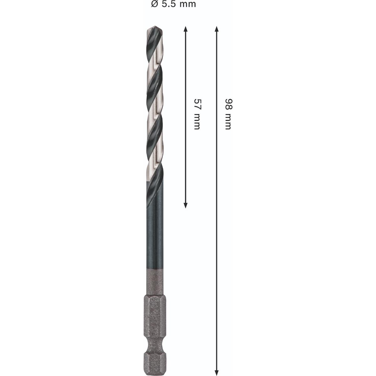 Bosch PRO Metal HSS-G Impact Spiralbohrer, 5,5 x 57 x 98 mm