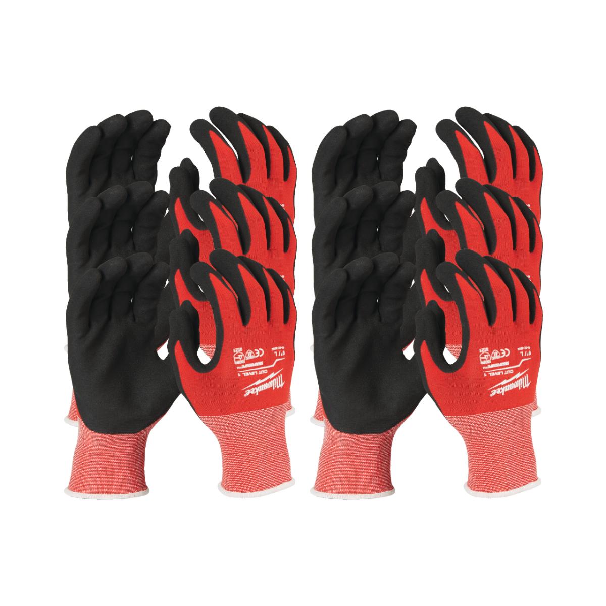 Milwaukee - Schnittschutzhandschuhe Klasse 1 L/9, 12 Stück