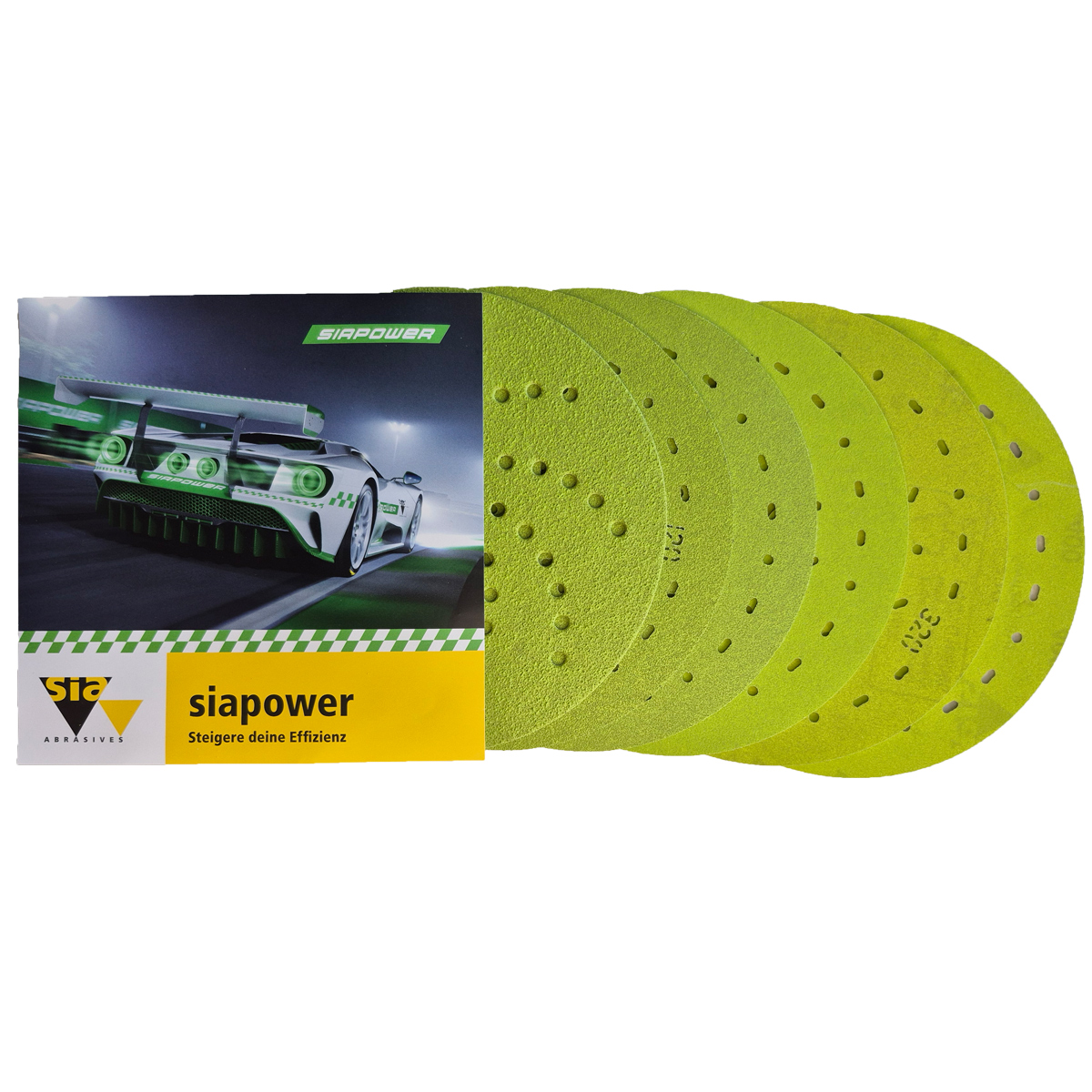 SIA Schleifblatt siapower 1550 siafast Probepaket 150mm K80 - K400