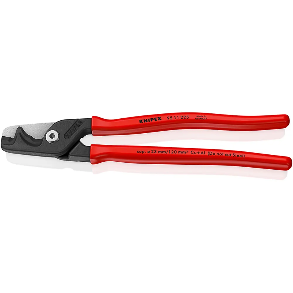 KNIPEX StepCut XL Kabelschere mit Stufenschnitt mit Kunststoff überzogen brüniert 225 mm
