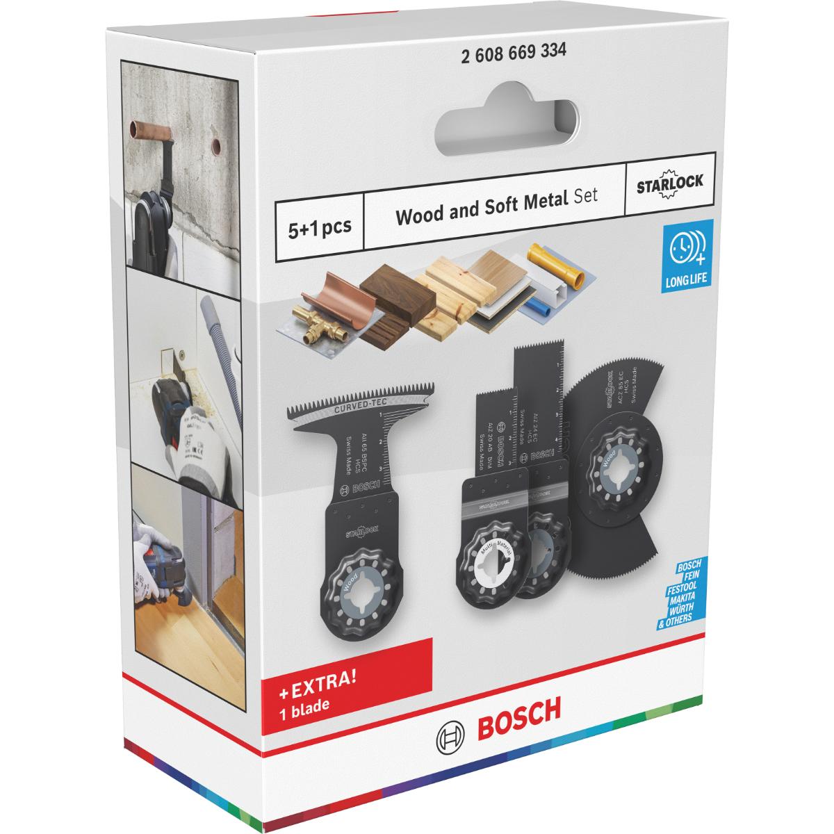 Bosch OMT Holz- und Weichmetall-Blatt für oszillierende MultifunktionswerkzeugeTU10,6-teiliges Set