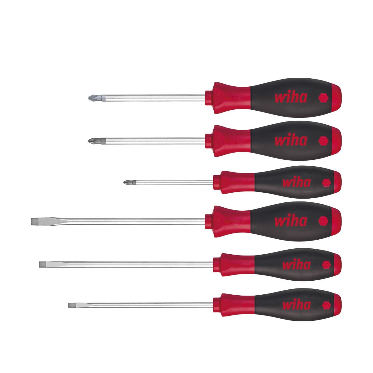 Wiha Schraubendreher Set SoftFinish Schlitz, Phillips, Pozidriv 6-teilges Set