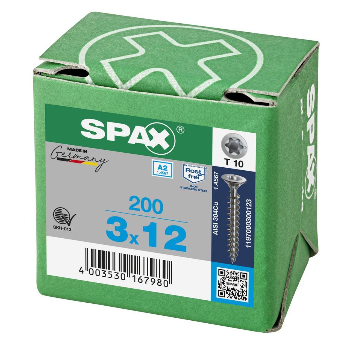 SPAX-S A2 Senkkopf Bremsrippen T-Star Plus T10 Vollgewinde, 200 Stück