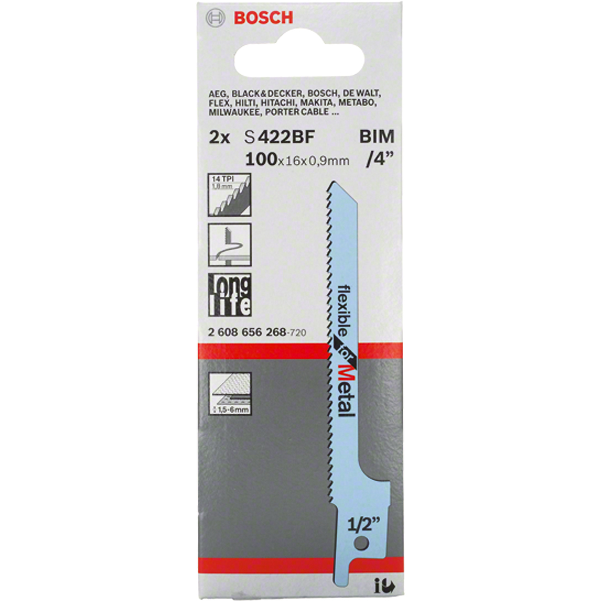 Bosch Säbelsägeblatt S 422 BF, Flexible for Metal