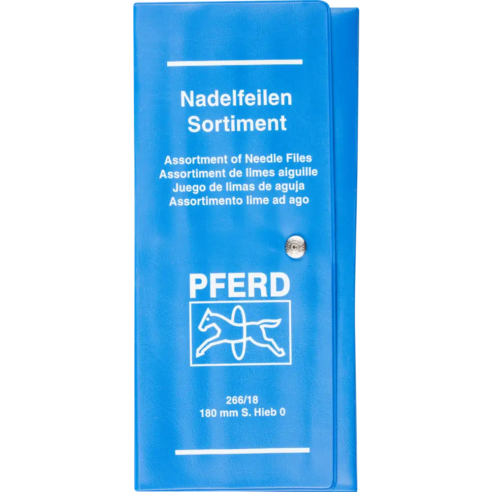 PFERD TOOLS Präzisions-Nadelfeilen-Set 12-tlg. in Rolltasche 180mm Schweizer Hieb 0, grob