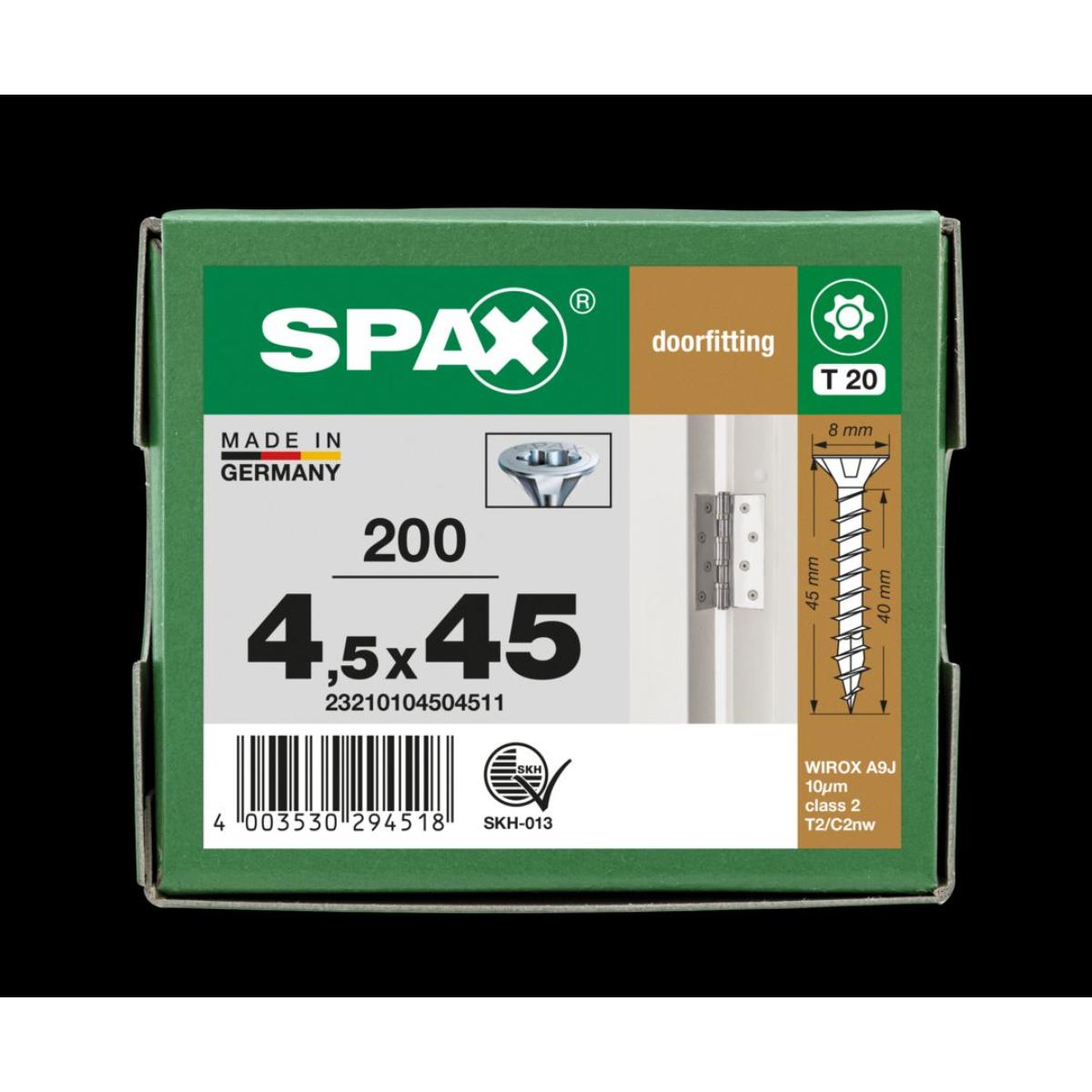 SPAX SENKMULTIKOPF KLEINER KOPF T-STAR PLUS T20 VOLLGEWINDE WIROX 200 Stück