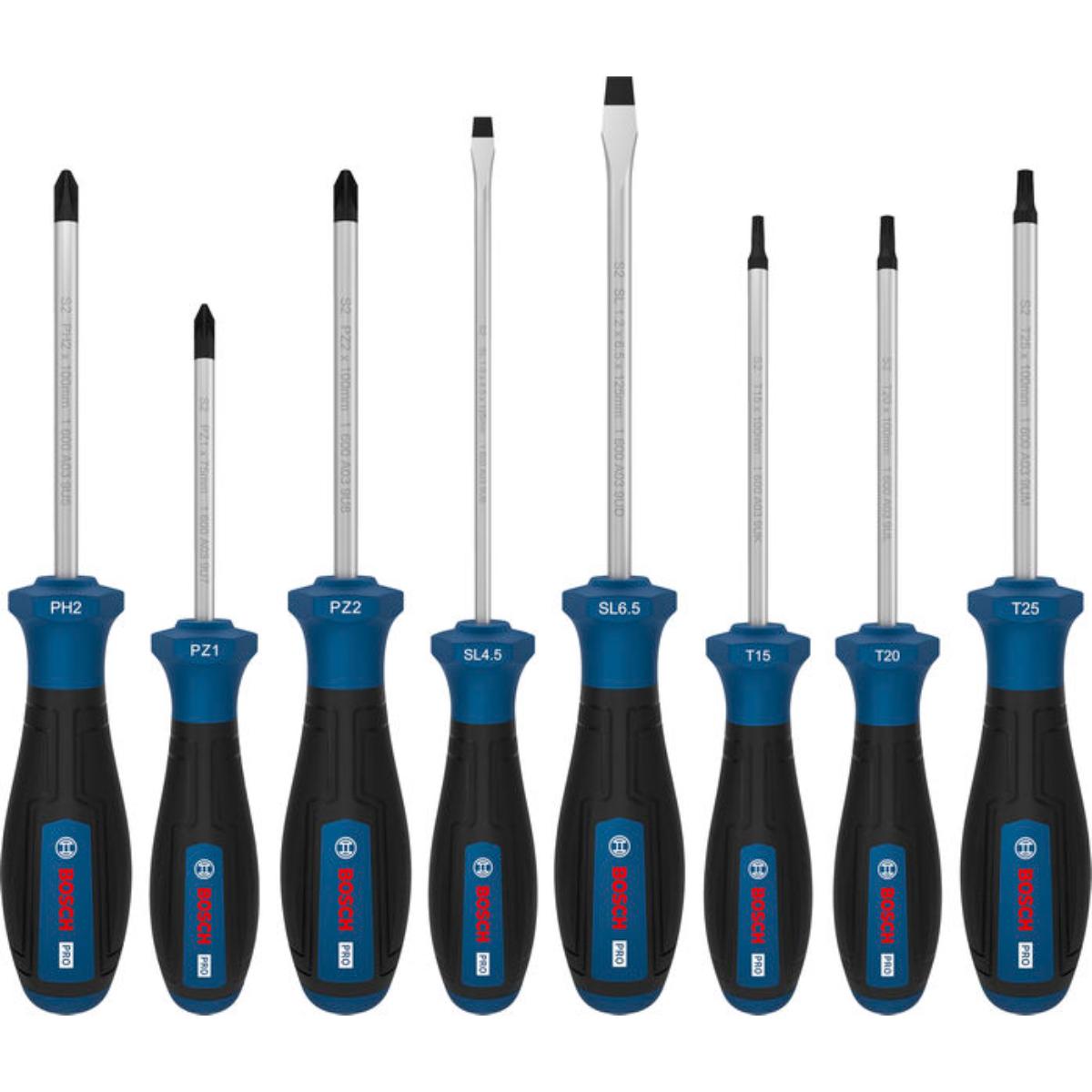 Bosch PRO Schraubendreher PH/PZ/SL/TX, 8-teilges Set