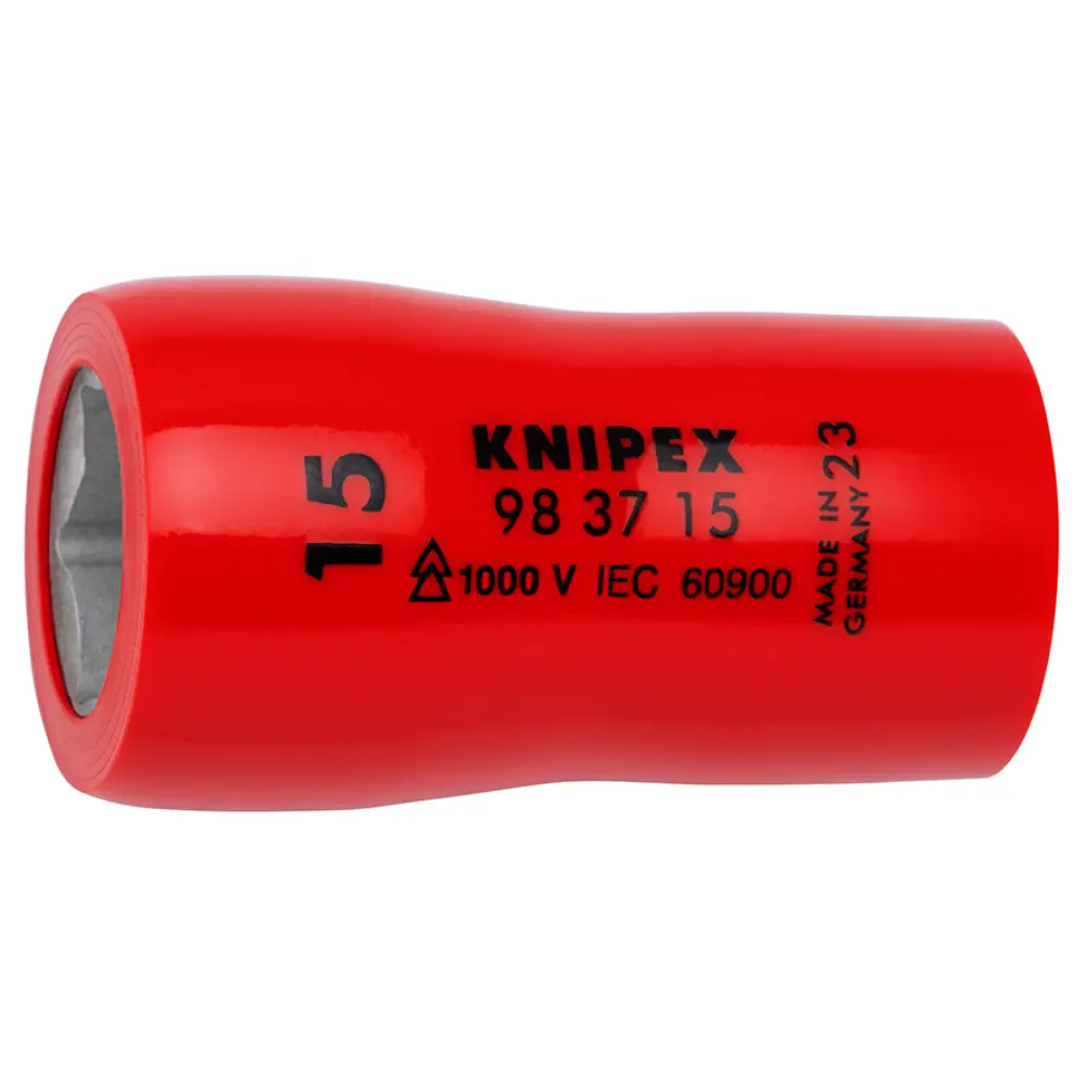 KNIPEX Steckschlüsseleinsatz für Sechskantschrauben mit Innenvierkant 3/8 Zoll 47 mm