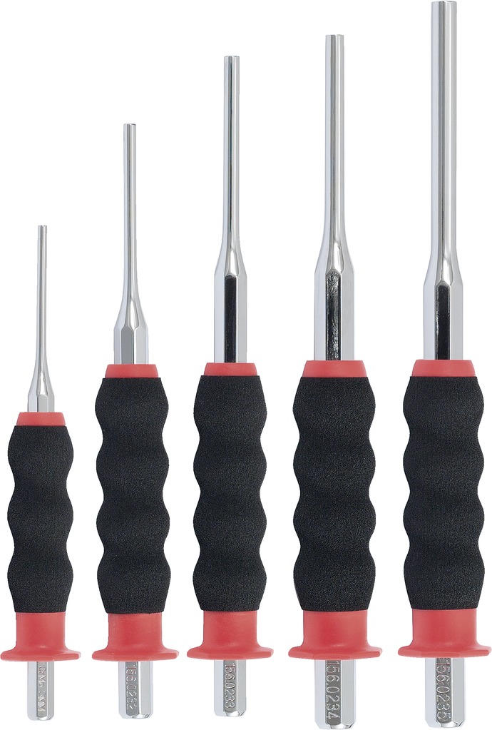 Jeu de chasse-goupilles KNIPEX, CrMo, 5 pièces - forme cylindrique