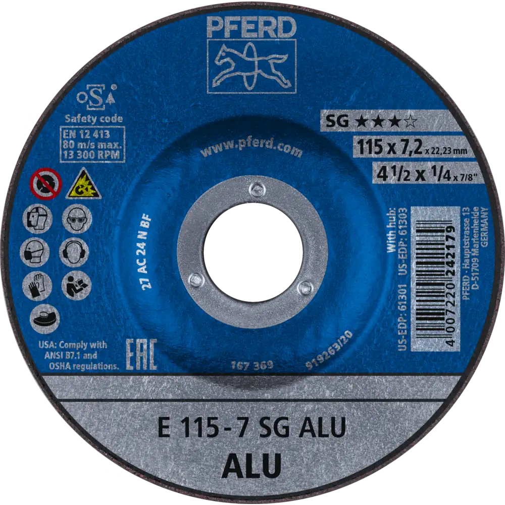 PFERD TOOLS Schruppscheibe E Leistungslinie SG ALU für Alu