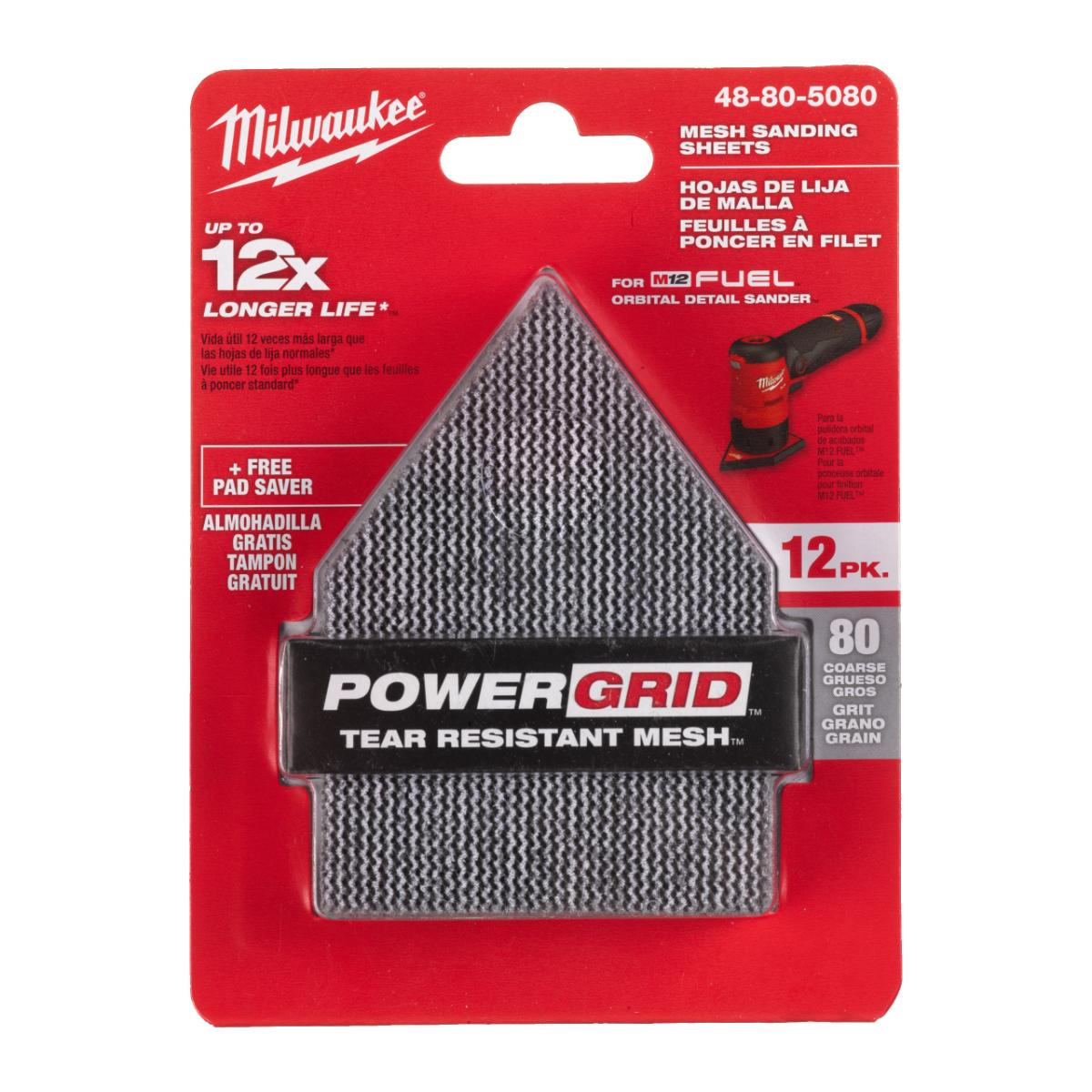 Milwaukee Schleifblätter Netzstruktur für M12FDSS 67 x 92 mm inkl. Schleifplattenschoner