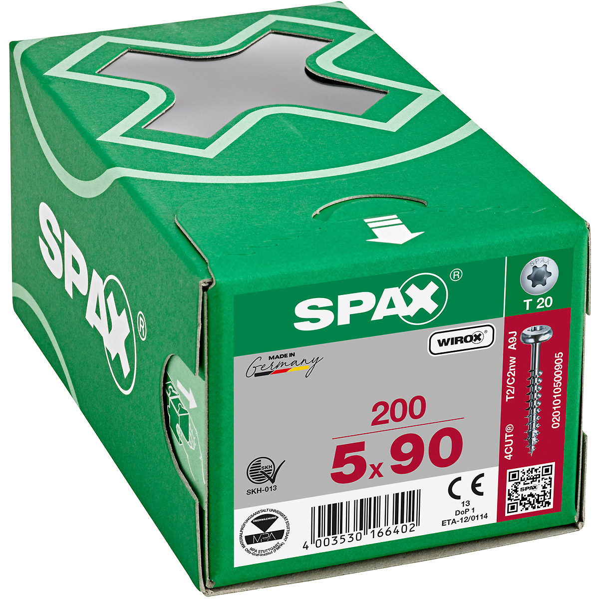 SPAX Halbrundkopf T-Star Plus T20 Teilgewinde WIROX, 200 Stück