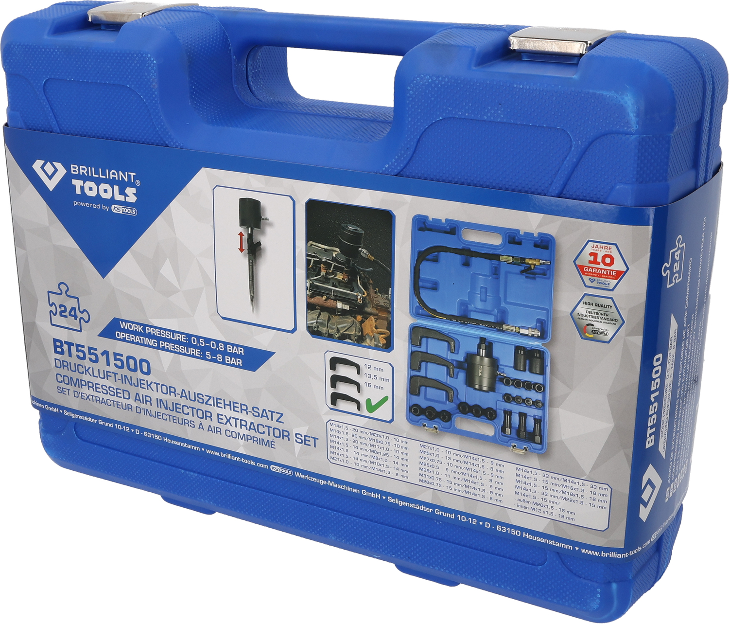 Brilliant Tools Druckluft-Injektor-Auszieher 24-teiliges Set