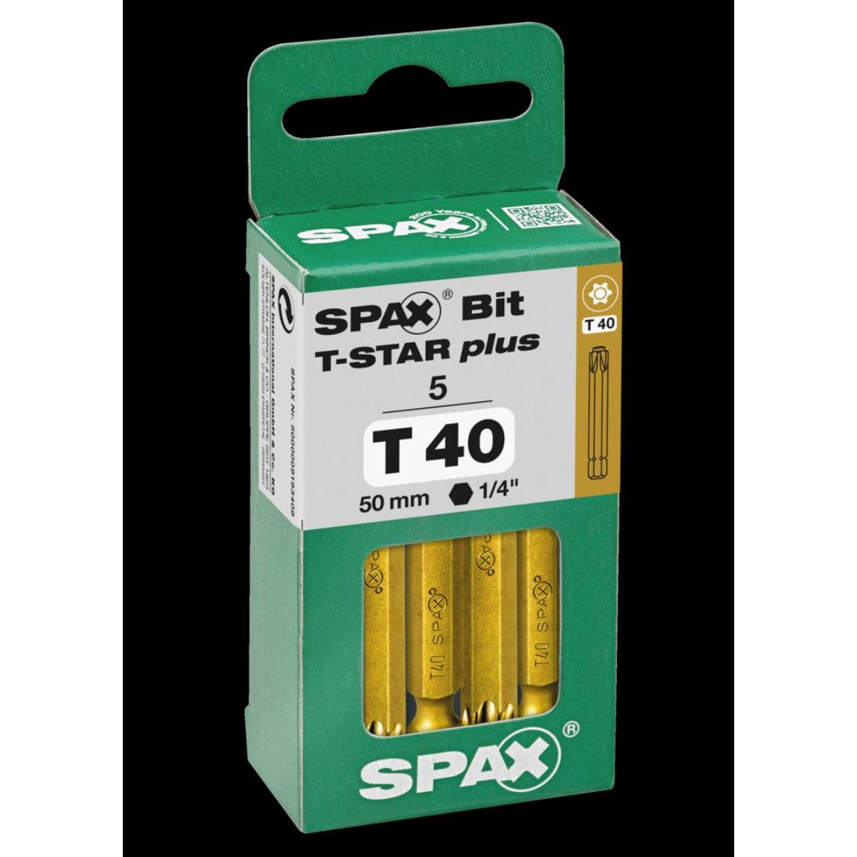 SPAX Bit T-Star Plus T40 50mm, 5 Stück