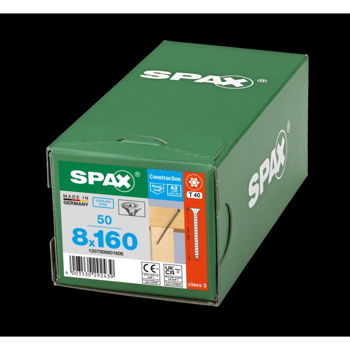 SPAX-S A2 SENKKOPF FRAESRIPPEN T-STAR PLUS T40 VOLLGEWINDE CUT 50 Stück