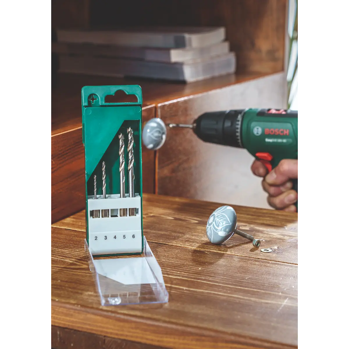 Bosch Holzbohrer-Set mit Sechskantschaft 2,0, 3,0, 4,0, 5,0, 6,0 mm, 5-tlg.