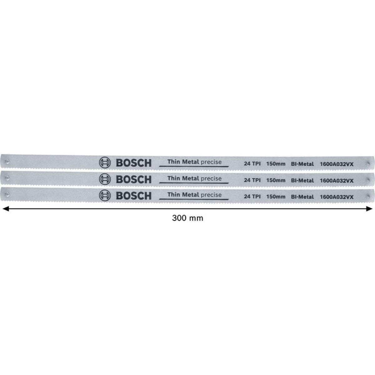 Bosch Bügelsäge 150-mm-Blatt, 24 TPI, 3-Stück