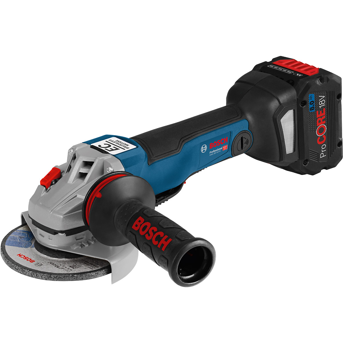 Bosch Akku-Winkelschleifer GWS 18V-10 PC, mit 2 x 5.0 Ah Li-Ion Akku, L-BOXX