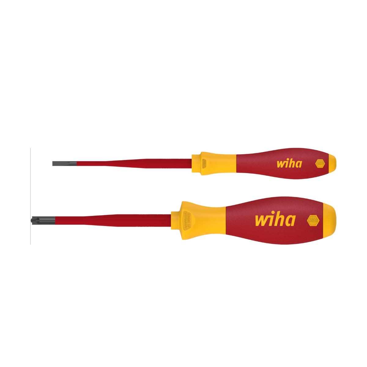 Wiha Schraubendreher Set SoftFinish electric slimFix Schlitz, PlusMinus/Pozidriv 2-teilges Set