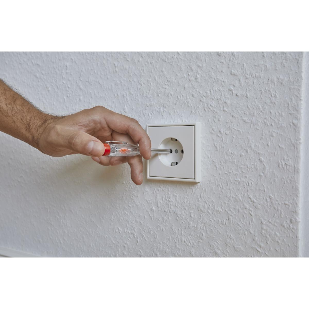 Wiha Spannungsprüfer 120-250 Volt Schlitz transparent, mit Ansteckclip