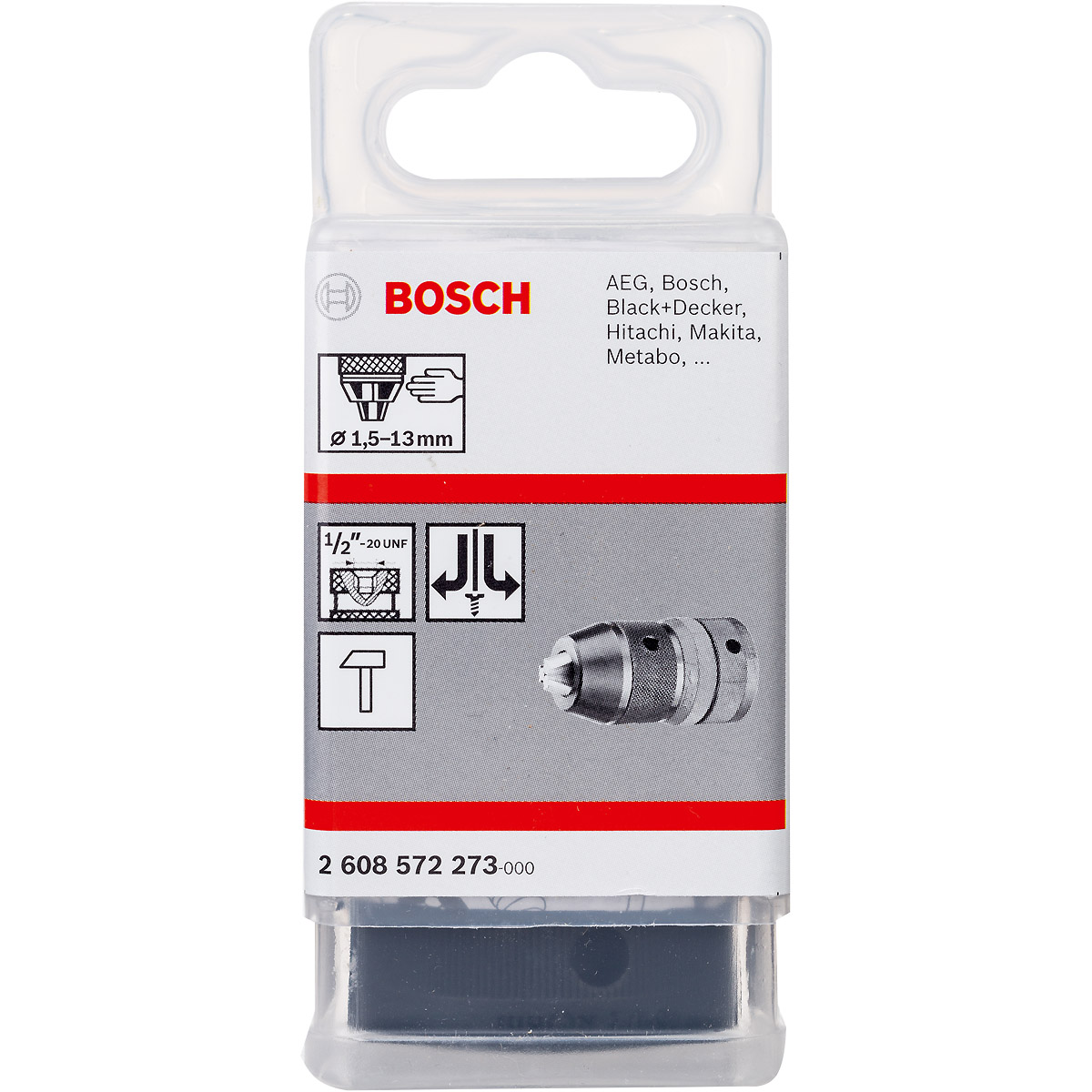 Bosch Schnellspannbohrfutter SUPRA SK, 1,5 bis 13 mm, 1/2 Zoll bis 20