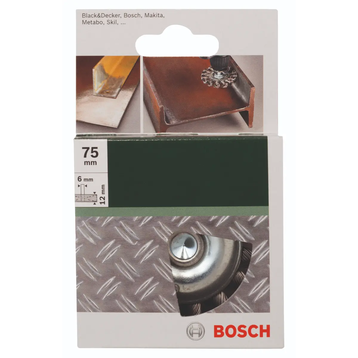 Bosch Scheibenbürste für Bohrmaschinen - Gezopfter Draht, 75 mm