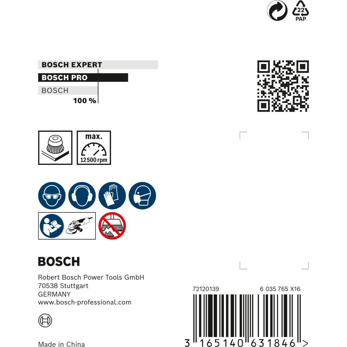 Bosch PRO Topfbürste, Edelstahl, gezopfter Draht