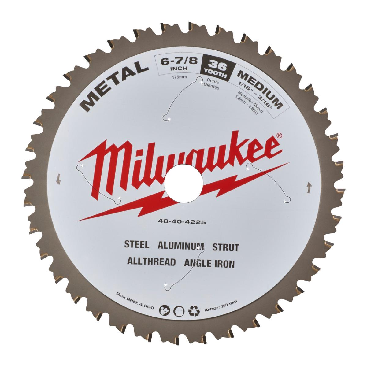 Milwaukee - Kreissägeblatt 174/20mm 36Z Metall - 48404225