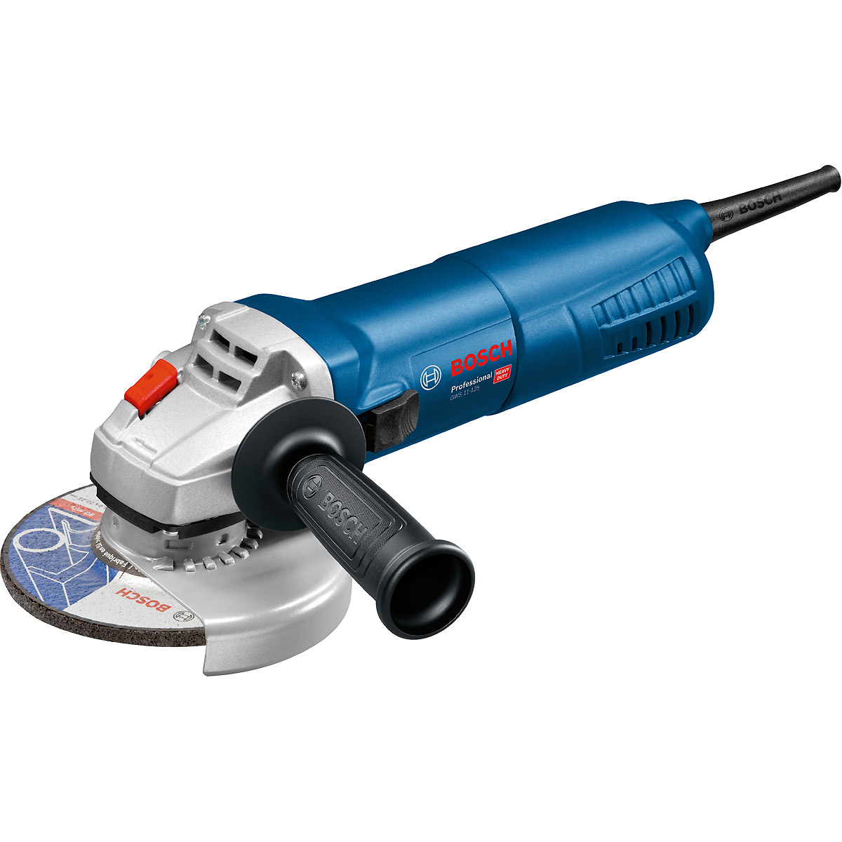 Bosch Winkelschleifer GWS 11-125, 240 V, Zusatzhandgriff + Handwerkerkoffer
