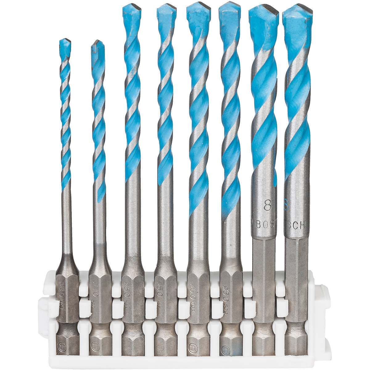 Bosch Mehrzweckbohrer-Set Hex-9 Multi Construction, 8-teilig, 3 - 8 mm