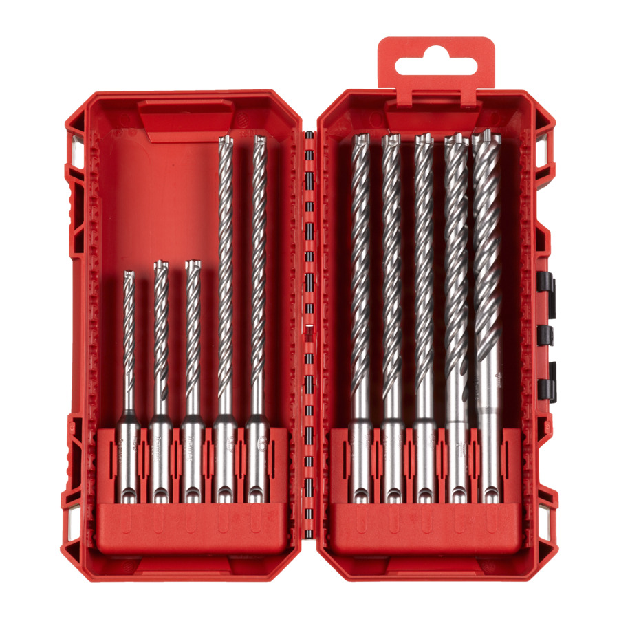 Milwaukee Hammerbohrer MX4 SDS-Plus Set 10-teilig in PACKOUT kompatibler Kassette