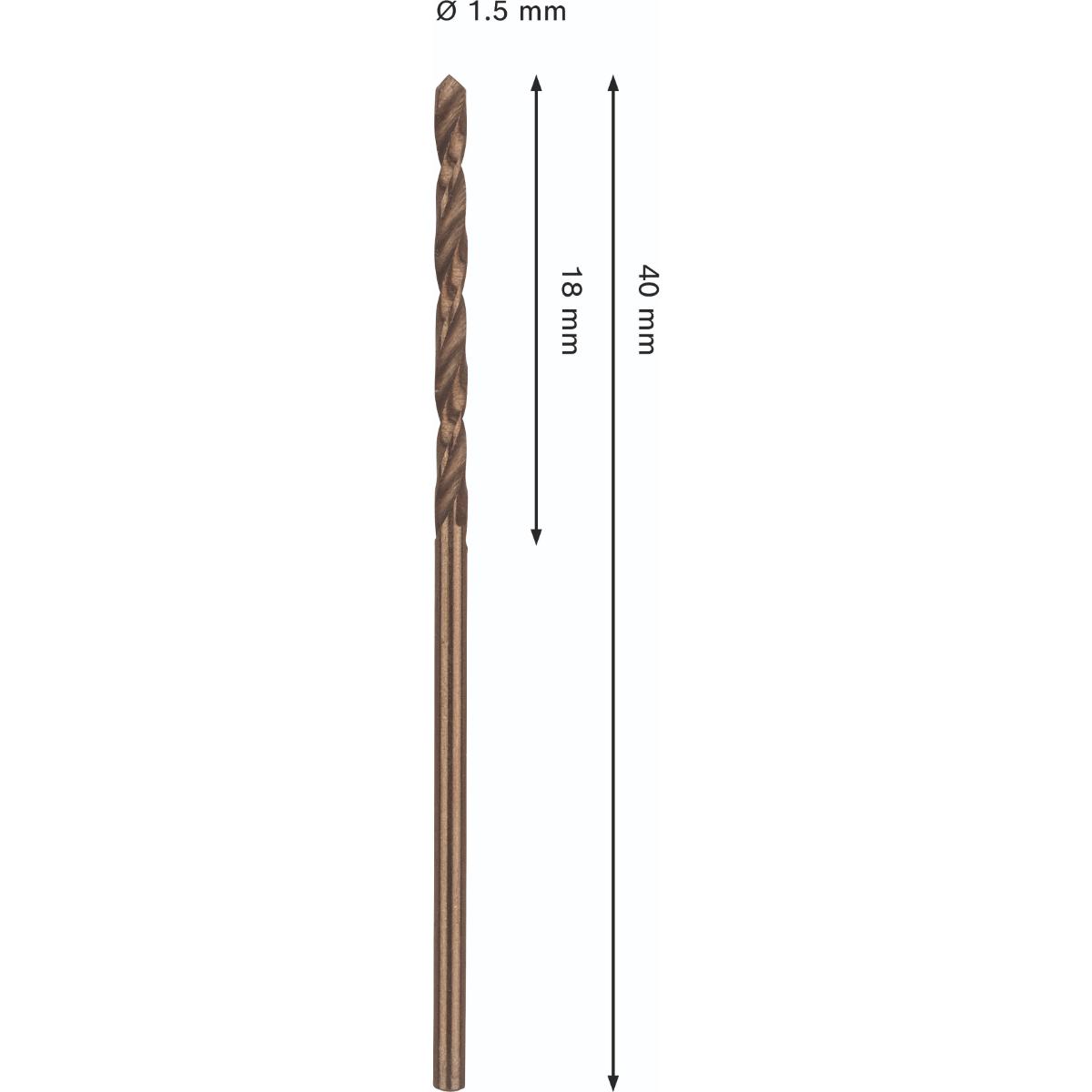 Bosch PRO Stainless Steel HSS-Co Spiralbohrer, 1,5 x 18 x 40 mm