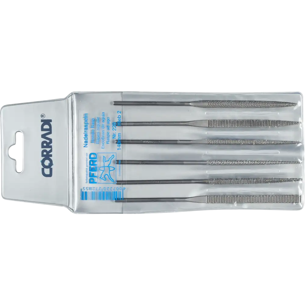 PFERD TOOLS Nadelraspel-Set 6-tlg. in Kunststofftasche 140mm Schweizer Hieb 2, für Holz, Kunststoff