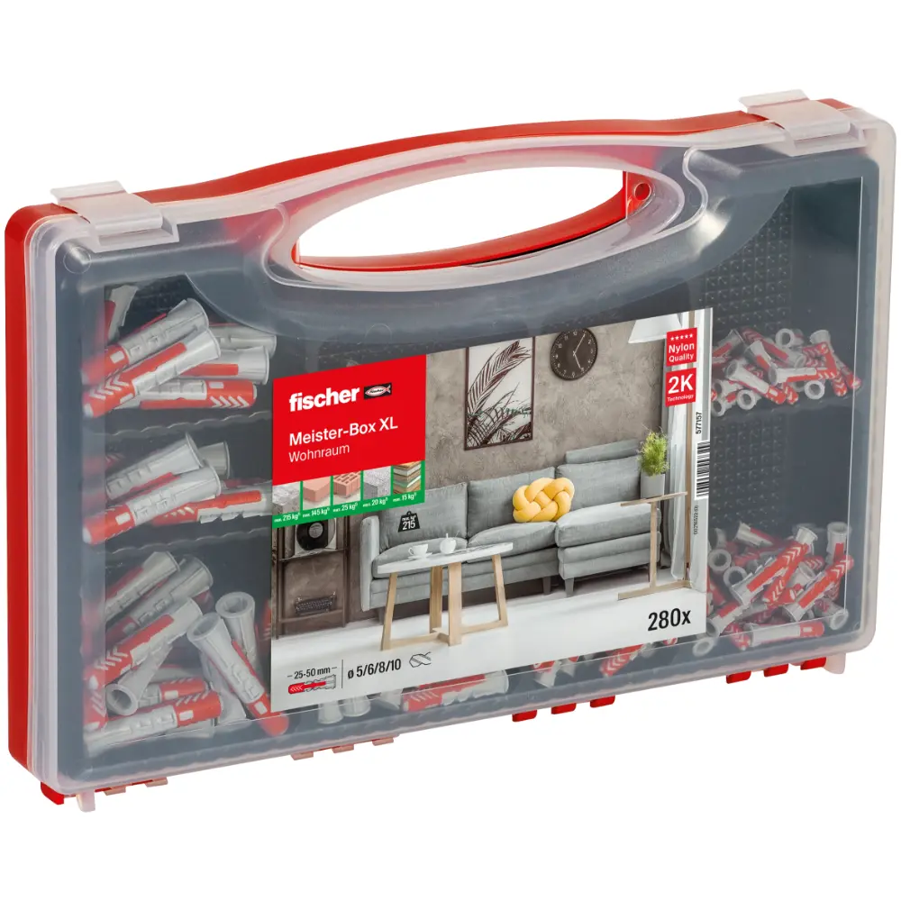 Fischer Dübelsortiment Meister-Box XL Wohnraum (280 Teile)