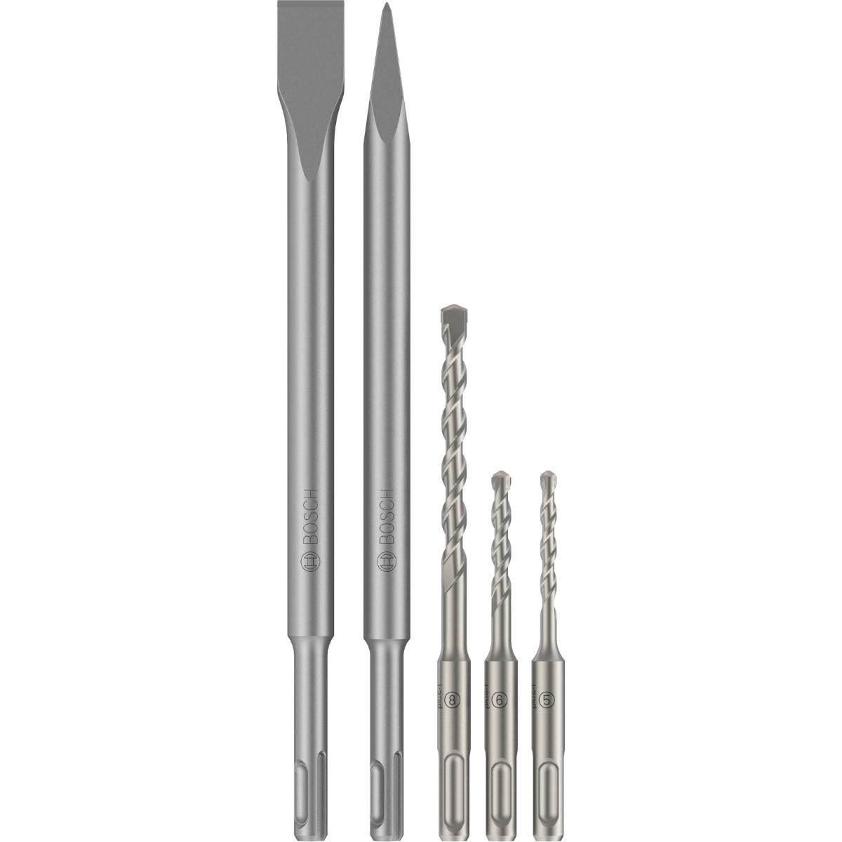 Bosch SDS plus-3C Meißel- und Bohrer, D 5/6/8 mm, 5-teilg für Bohrhämmer