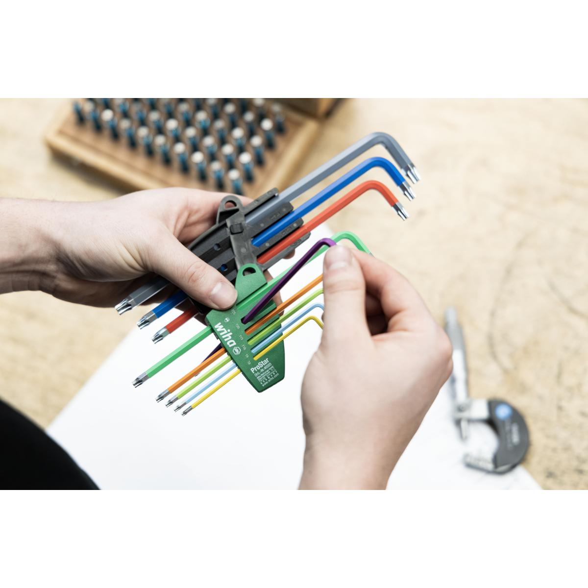 Wiha Stiftschlüssel Set im ProStar Halter TORX 9-teilges Set farbig leuchtend