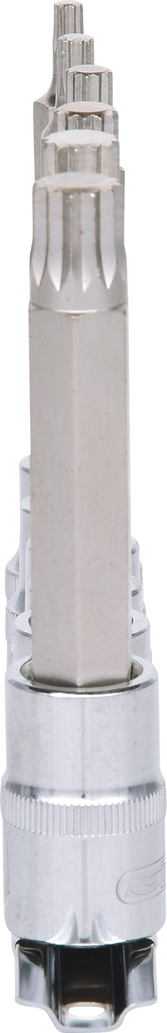 KS Tools 1/2" CHROMEplus Bit-Stecknuss-Satz XZN, lang, 6-tlg M5-M14