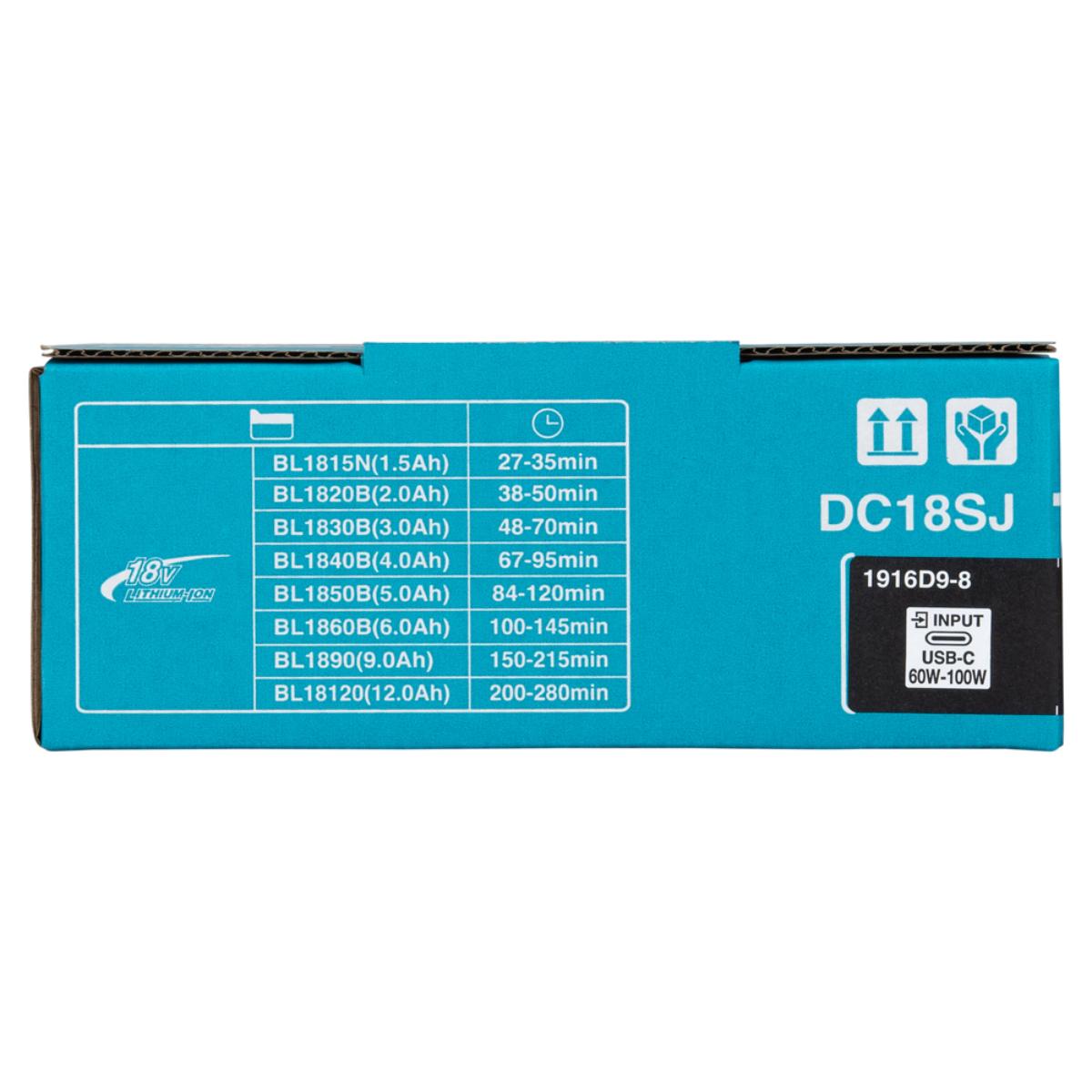 Makita USB-Ladegerät DC18SJ mit Kabel Power Delivery Li–Ion 14,4V–18V LXT DC18SJ