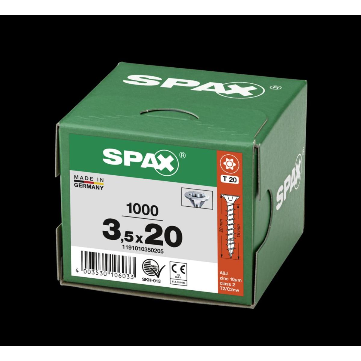 SPAX Senkmultikopf Bremsrippen T-Star Plus T20 Vollgewinde WIROX, 1000 Stück
